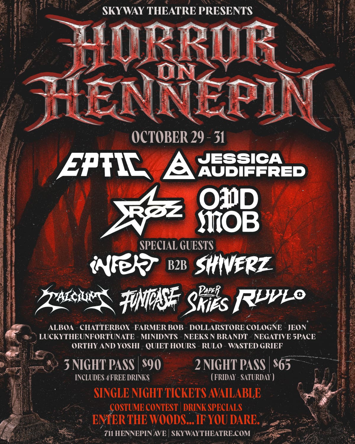 HORROR ON HENNEPIN 2 & 3 NIGHT PASSES Flyer